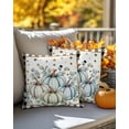 thumbnail image 4 of Fall Throw Pillow Covers&nbsp;18x18 Inch Set of 2 Pumpkin Sage Green Leaves Decorative Pillow Covers Black Plaid Cushion Cover Pillowcase for Sofa Couch Bed Home Decor, 4 of 9