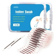 150 Individually Wrapped Iodine Cotton Swabs Solution Filled First Aid Swabsticks for Nasal Ears B Reduce Infection Risk Everyday Essentials