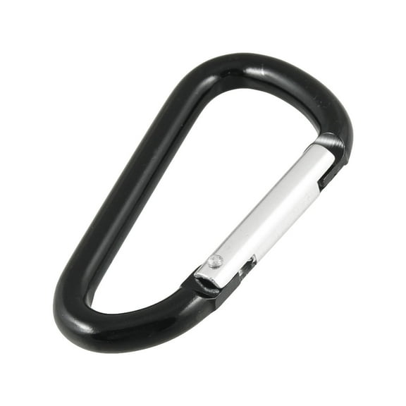 Unique BargainsBottles Keys Holder Spring Hook Clip D Shape Carabiner Black