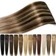 thumbnail image 6 of Benehair Clip In 100% Real Remy Human Hair Extensions Full Head Soft Straight Women Highlight Balayage Blonde Hair 7 Pcs, 6 of 9