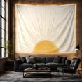 thumbnail image 6 of Golden Sunburst Rays Radiating Against Off-White Background Serene Celestial for Boho Decor Lovers Modern Wall Art Decor Birthday Gift Tapestry Wall Hanging for Bedroom and Dorm, 6 of 7