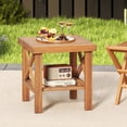 thumbnail image 2 of Gymax Table d'Appoint d'Extérieur en Bois d'Acacia, Table Adirondack avec Tablette de Rangement, Naturel, 2 of 10