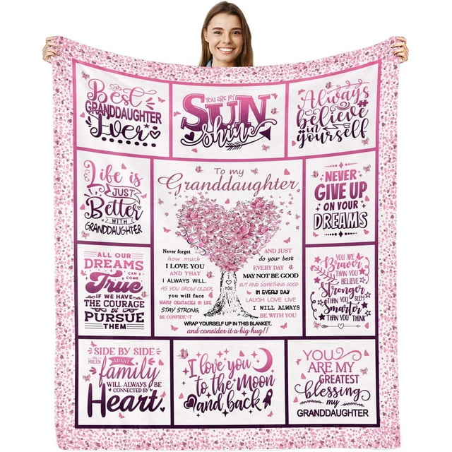 LHSHID Granddaughter Gifts from Grandma Granddaughter Birthday Gifts Granddaughter Gifts Gifts for Granddaughter Granddaughter Blanket from Grandparent to My Granddaughter 50x60in