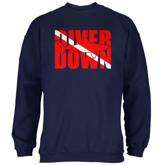 Diver Down Megalodon Shark Mens Sweatshirt