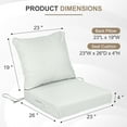 thumbnail image 7 of BPS 23x26 Inch Outdoor Deep Seat Cushion Set, Waterproof Patio Furniture Cushions with Adjustable Straps & Removable Cover for Patio, Deck, or Garden, Set of 2, Light Gray, 7 of 7