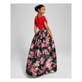 thumbnail image 2 of B DARLIN Femmes Noir à Paillettes Dentelle Recadrée Haut à Glissière Doublé Floral Manches Courtes Épaule Robe de Soirée Complète Robe 12, 2 of 4