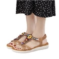 thumbnail image 4 of Sandalias de verano para mujer, sandalias planas sin cordones, zapatos romanos de cristal, sandalias informales con punta abierta Wmkox8yii  nm7314, 4 of 9