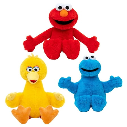 Elmo, Cookie Monster, Big Bird, Sesame Street Plush Toy Set 3 in 1 Combo- Each Doll 13 inch