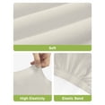 thumbnail image 4 of Cream Solid Color Bar Stool Covers Set of 6, Aesthetics Contemporary Luxury Stretch Washable Bar Chair Covers with Backs, Removable Pub Counter Height Chair Cover for Kitchen Dining Room Cafe, 4 of 7