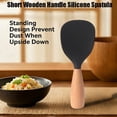 thumbnail image 6 of Short Wooden Handle Silicone Spatula, Ngxiha Multifunction Spatula Cooking Spoon, Silicone Spoon with Wooden Handle, Heat-Insulation Heat-Resistant Spoons for Rice Cooker, 6 of 7