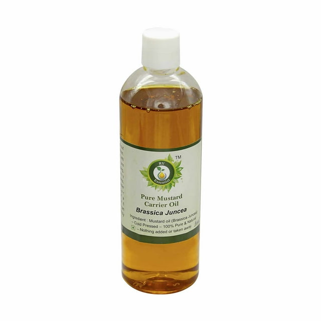 Huile de Moutarde Brassica Juncea Huile de Graines de Moutarde Non Raffinée pour la Pousse des Cheveux pour la Peau pour Massage Pure Naturelle Pressée à Froid 100ml 3.38oz par R V Essential
