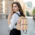 thumbnail image 6 of FORMRS Mini Backpack Purse for Women Quilted Travel Daypack Casual Shoulder Bag, Pink and Yellow Striped Pattern, 6 of 7