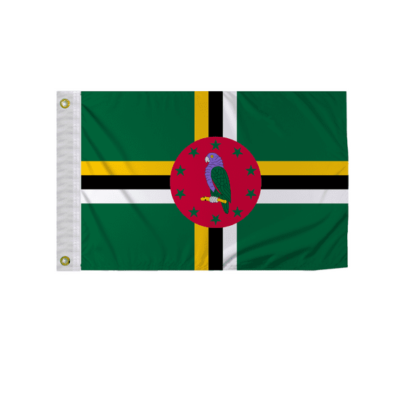 Promopatriot Dominica Country Flag 3x5 Ft Outdoor Nylon Double Stitched Edges Canvas Header Brass Grommets 3'x5' Dominica