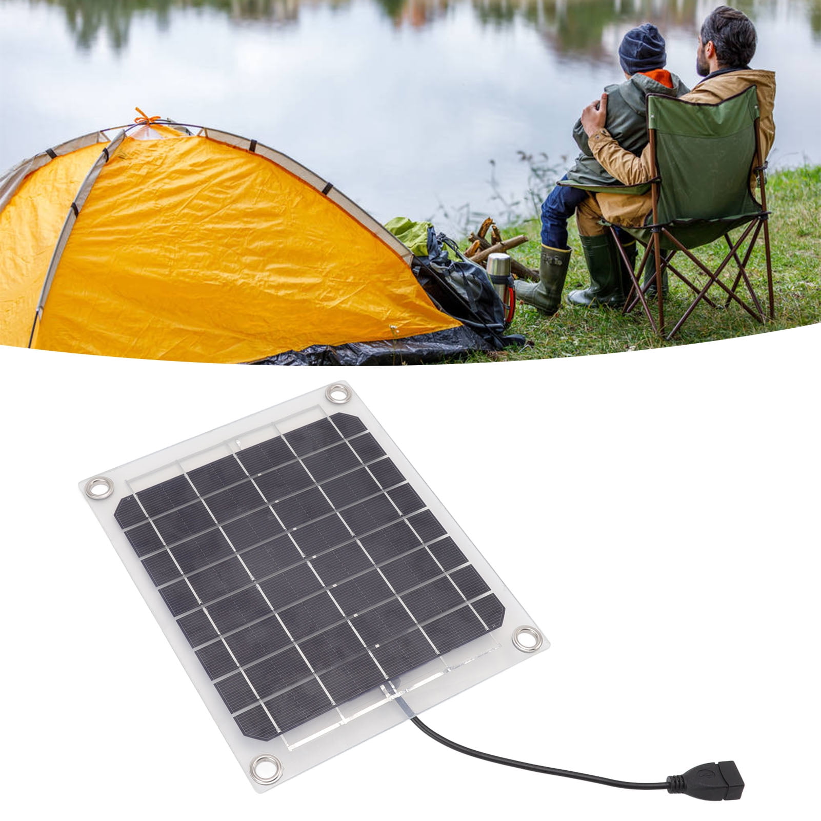 Solar Panel, Plug And Play Energy Saving Solar Power Panel  For Camping