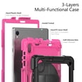 thumbnail image 6 of Case for Lenovo Tab M10 HD 2nd Gen 10.1 Inch 2020 with Screen Protector, 360 Degree Rotating Kickstand Hand Strap Heavy Duty Shockproof Cover with Shoulder Strap, Rose PC, 6 of 7