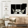 thumbnail image 5 of Elephant Stock Peeking Siberian Husky Wall Art - Horizontal Multi Panel Canvas - Dining Room Wall Decor - Animal Multi Panel - Black And White Decor - 45" x 28", 5 of 8