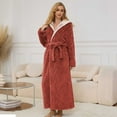 thumbnail image 5 of Robes for Women, PUTUO Hooded Womens Robes, Plush Soft Fluffy Long Robe, Comfy Spa Nightgown Housecoat with Side Pocket, Winter Warm Sleepwear Gift for Women, 5 of 9