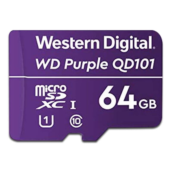 Memoria Western Digital Purple MicroSDXC UHS-I U1 de 64 GB, Clase 10 Western Digital WDD064G1P0C
