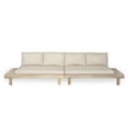 thumbnail image 7 of Christopher Knight Home 2-Piece Left and Right Outdoor Sofa Set, Wood Frame with Cushions, Light White+Sand, 7 of 7