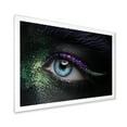 thumbnail image 2 of Designart 'Woman Eyes With Green & Purple Pigment & Sparkles' Modern Framed Art Print, 2 of 4