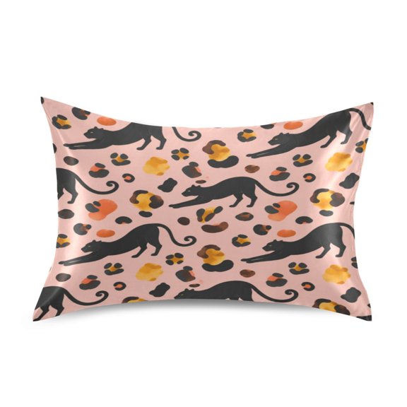 Satin Pillow Case Envelope Pillow Covers Standard Size Soft Pillow Cases for Bedroom, Panther Printed