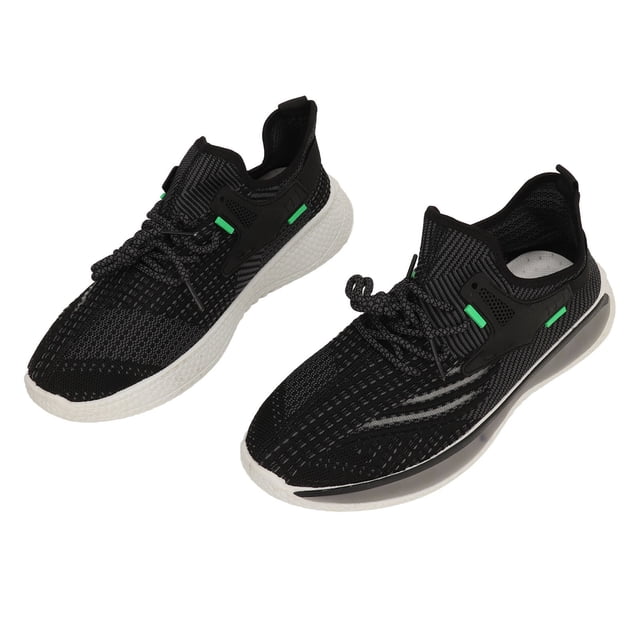 Zapatos deportivos casuales para hombre, de malla transpirable, de corte bajo, ligeros, con suela suave, para correr, para el tiempo libre, color negro 43