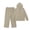 Caramel, variant on Women's Plus Size 2 Piece Hoodie & Pants Set, Ribbed Knit Fall Winter Loungewear,Beige,2XL