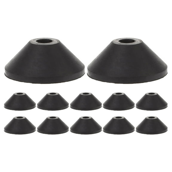 HEMOTON Toilet Tank Rubber Sealing Washer Kit with 12 Black Conical Washers for Home Use Size