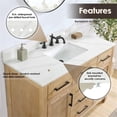 thumbnail image 5 of Solana 48" Wood Vanity in Weathered Fir Calacatta White Quartz Top with Mirror, 5 of 14