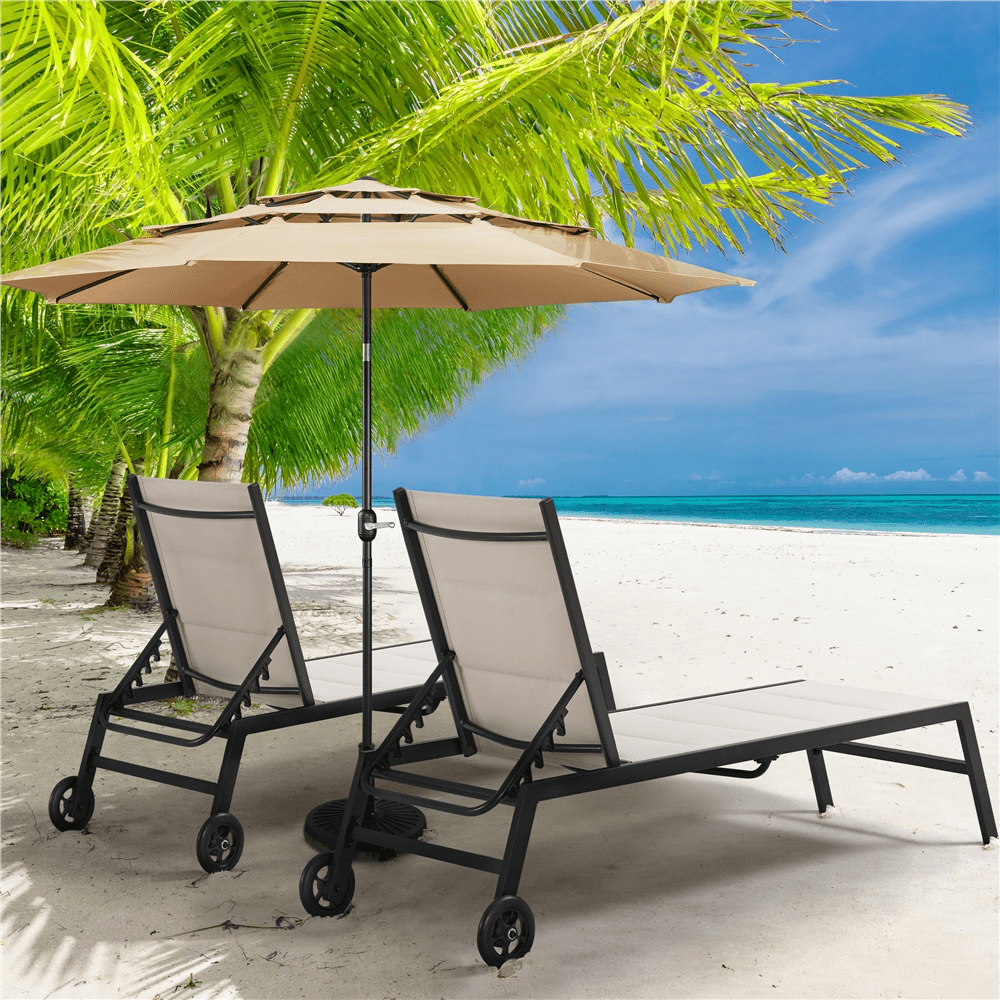 Renwick 10ft Outdoor Vented Table Umbrella with 8 Sturdy Ribs, Tan