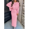 thumbnail image 3 of Conjunto de Falda PRETTYGARDEN Mujer Otoño 2025 Manga Larga Maxi Rosa, 3 of 4