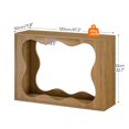 thumbnail image 2 of 47.2'' Console Table, 2-Tier Entryway Table with Wavy Design, Farmhouse Display Stand with Storage, for Entryway, Foyer, Living Room, Hallway, Warm Brown HN321XG01, 2 of 12