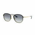 thumbnail image 1 of Ray-Ban RB3579N-91400S Gafas de sol con lentes de espejo degradado azul redondo dorado hexagonal Blaze Ray-Ban RB3579N-91400S, 1 of 1