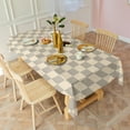 thumbnail image 3 of Beige Gray Checkerboard Checkered Pattern Rectangle Tablecloth 60"x102",Waterproof Polyester Rectangle Table Cloth, Wipeable Spillproof Polyester Tablecloth for Dining, Camping, Indoor and Outdoor, 3 of 4