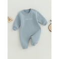 thumbnail image 3 of Bagilaanoe Newborn Baby Girl Boys Fall Jumpsuit Letter Embroidery Long Sleeve Bodysuit 3M 6M 12M 18M Infant Casual One Piece Rompers, 3 of 8