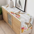 thumbnail image 4 of Bunny Easter Table Runner - 90 Inch Long, Kitchen Dining Table Runner Dresser Scarves, Eucalyptus Spring Floral Farmhouse Wooden Farmhouse Decor for Coffee Tables Wedding Party Banquet, 4 of 8