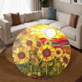 thumbnail image 3 of Circle Area Rug, Sunflowers6 Washable Non-Slip Floor Carpet, Soft Rug for Living Room Bedroom Decor 31 Inch, 3 of 6