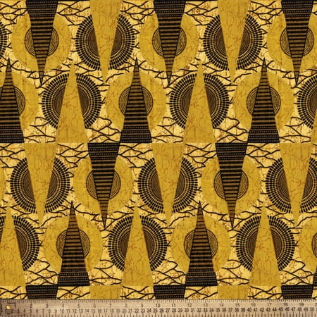 Cotton Ethnic Elements 2 African Cultural Design Geometric Pattern David Textiles Cotton Fabric Print by the Yard (DX-0301-4C)