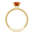 thumbnail image 2 of Oval Shape Lab Grown Orange Sapphire Solitaire Ring with Surprise Diamond (4 Carat), 14K Yellow Gold, US 12.00, 2 of 8