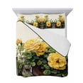 thumbnail image 7 of Quilts Twin-XL Size Bedding Set, Spring Floral Lightweight Quilted Comforter, Yellow Roses Leaves Country Botanical Farmhouse Soft Bedspread Coverlet with Pillow Covers for All Season, 68" x 98", 7 of 7