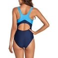 thumbnail image 2 of Women Seamless Pro Training Slimming One-Piece Swimsuit Color-block Sports Tankini Swimsuits for Women Floral Print Bathing Suits, 2 of 9