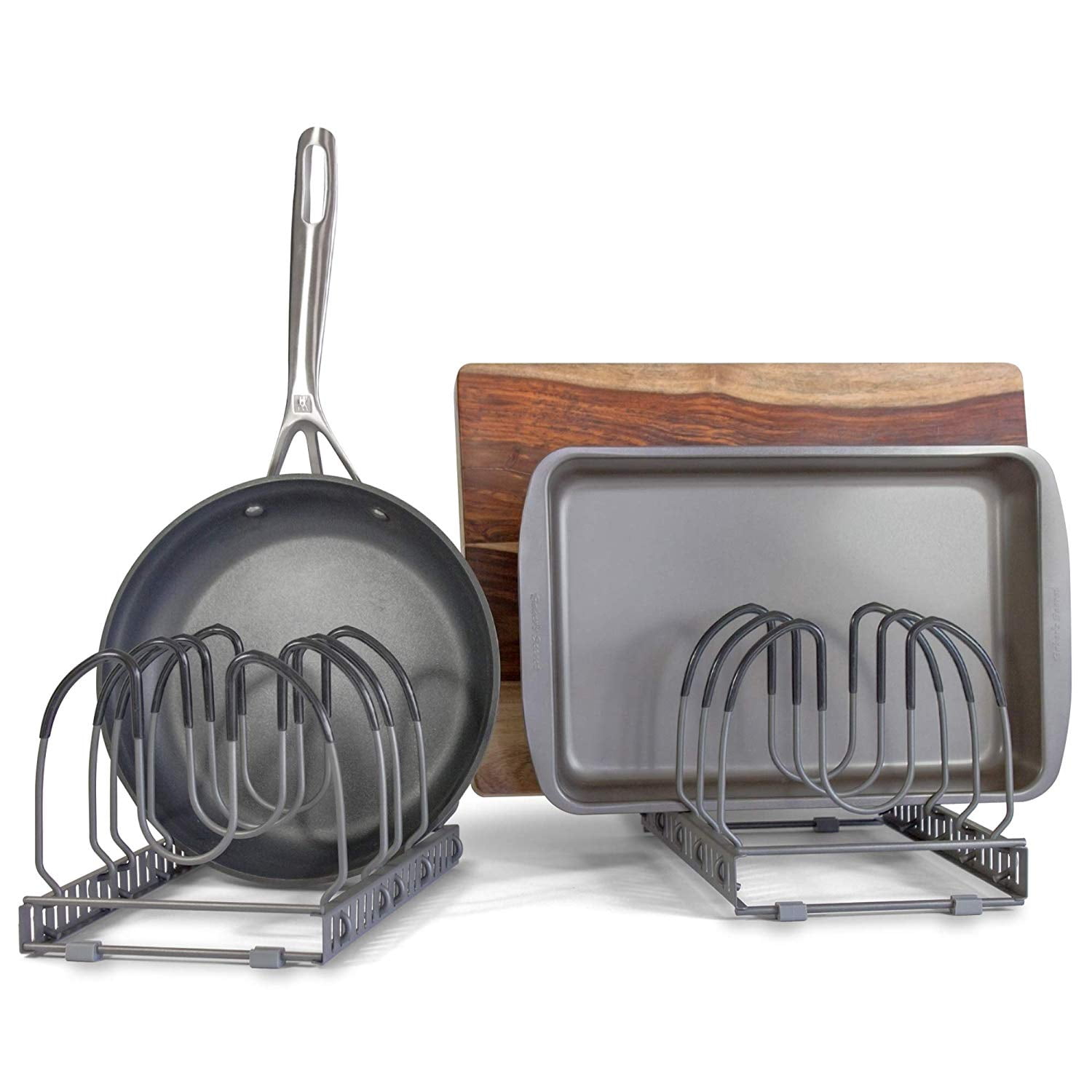 BetterThingsHome 10+ Expandable Pan, Pot, and Bakeware Organizer Rack