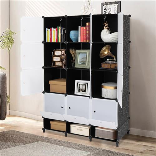 12 Cube DIY Cube Closet Wardrobe Modular Storage Organizer Clothes Shoe Bookcase 