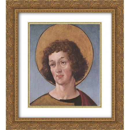 Hans Holbein the Younger 2x Matted 20x22 Gold Ornate Framed Art Print 'Head of a Male Saint'