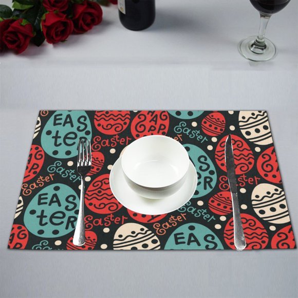 MYPOP Every Day Is Easter Day Modern Art Table Placemat Food Mat 12x18 Inches Non Slip Table Mat
