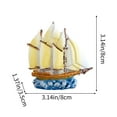 thumbnail image 2 of Resin Home Decorations, Mediterranean Style Small Boat Ornaments, Painted Sailboat Model for Holiday and Winter Decor, Cute Colorful Coastal Nautical Decor, 8x8x3.5cm, 2 of 7