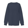 thumbnail image 4 of Mohiass Sweatshirts for Women No Hood Plain Fall Long Sleeve Pullover Casual Crewneck Trendy Side Pockets Shirts Navy S, 4 of 5