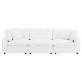 thumbnail image 3 of Modway Commix Down Filled Overstuffed Vegan Leather 3-Seater Sofa in White, 3 of 10