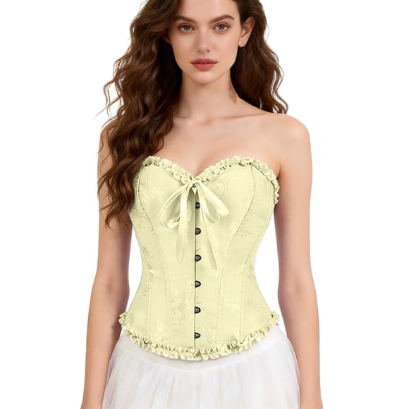 Elegant Bustier Shaping Top for Eveningwear with Lace and Button Detail Bodice Garment for Formal Attire o