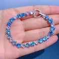 thumbnail image 3 of Pulseras de topacio azul marino YONGSHENG para mujer de cobre con hebilla de corazón, 3 of 5